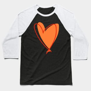 Orange HEART Baseball T-Shirt